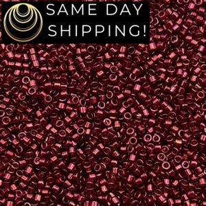 DB116 SAME DAY SHIPPING! 1-20 Grams Miyuki 11/0 Delica Beads Wine Gold Luster  -Free Container!