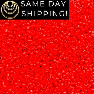11-407, Miyuki 22g Op Vermillion Red 11-407, Miyuki 22g Op Vermillion Red