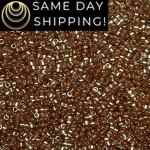 DB0102 SAME DAY SHIPPING! 1 Gram up to 20 Grams Miyuki 11/0 Delica Beads Gold Luster Rose DB102 -Free Container!