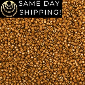 DB2110 SAME DAY SHIPPING! 1-20 Grams Miyuki 11/0 Delica Beads Duracoat Opaque Toast -Free Container!