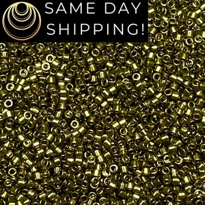 DB456 Same Day Shipping! 1 Gram-20 Grams Miyuki 11/0 Delica Beads Galvanized Olive -Free Container! DB0456 DB-456