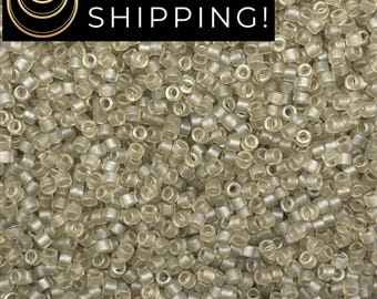 DB0383 11/0 Miyuki Delica Beads Matte Transparent Oyster