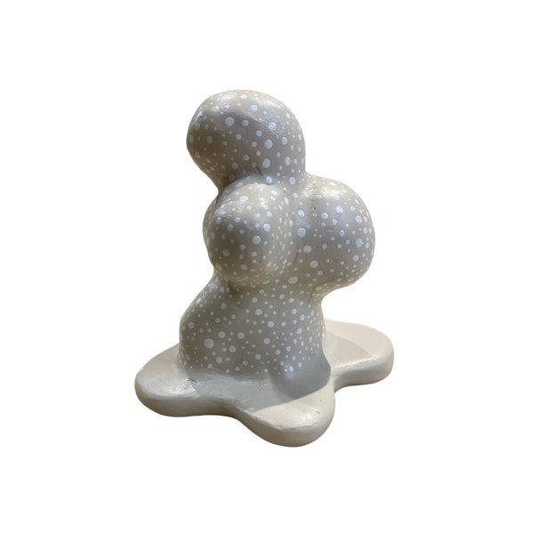 Contemporary Abstract Blob l Sculpture | Handmade Plaster Figurine | Soft Post Modern Art | Bookshelf Table Decor