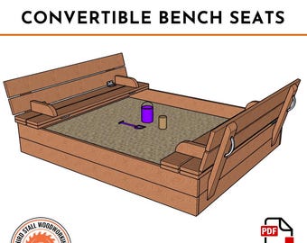 Plans for Covered Sandbox with Convertible Bench Seats