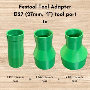 Festool 27mm Domino/Sander to 2 1/2", 1 7/8", or 1 1/4" Vacuum Hose Adapter