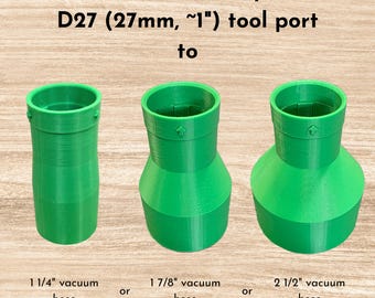 Festool 27mm Domino/Sander to 2 1/2", 1 7/8", or 1 1/4" Vacuum Hose Adapter