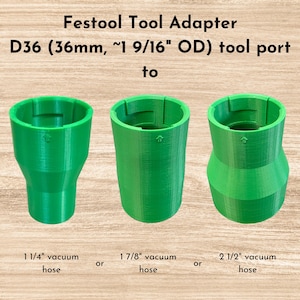 Festool 36 mm Kapex-verstekzaag/rupszaag/router naar 2 1/2", 1 7/8", 1 1/4" adapter voor vacuümslang