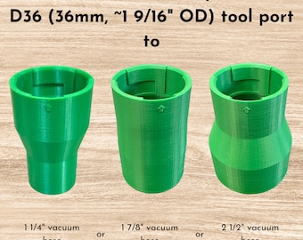 Festool 36mm Kapex Miter Saw/Track Saw/Router to 2 1/2", 1 7/8", 1 1/4" Vacuum Hose Adapter