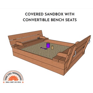 Plans for Covered Sandbox with Convertible Bench Seats