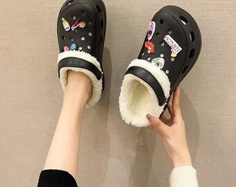 red fleece lined crocs