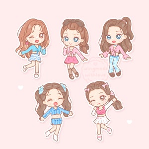 Holographic Stickers Red Velvet Chibi - Irene Seulgi Wendy Joy Yeri Feel My Rhythm Kpop Waterproof Stickers - by wingmadewithlove
