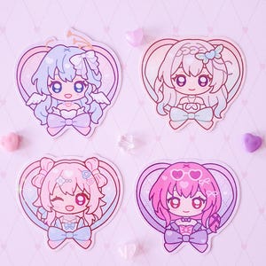 Honkai Star Rail Holographic Stickers Robin Firefly March 7th Kafka Chibi Vinyl Stickers Waterproof - by wingmadewithlove