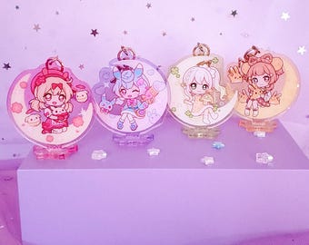 Genshin Chibi Convertible Standee Keychains Glittery - Klee Dodoco Sigewinne Nahida Aranara Yaoyao Yuegui - by wingmadewithlove