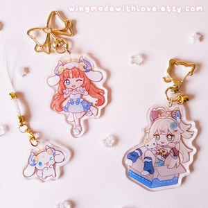 Genshin Keychain Kirara Nilou Chibi Kawaii  - Acrylic Charm Accessory - by wingmadewithlove