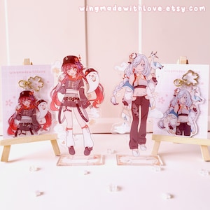 Genshin Keychain Standee Streetwear Fashion Hu Tao BooTao Shenhe Cloud Retainer - Acrylic Doublesided - by wingmadewithlove