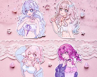 Honkai Star Rail Holographic Waterproof Stickers Robin Firefly March 7th Kafka Anime Vinyl Waterproof Stickers - by wingmadewithlove