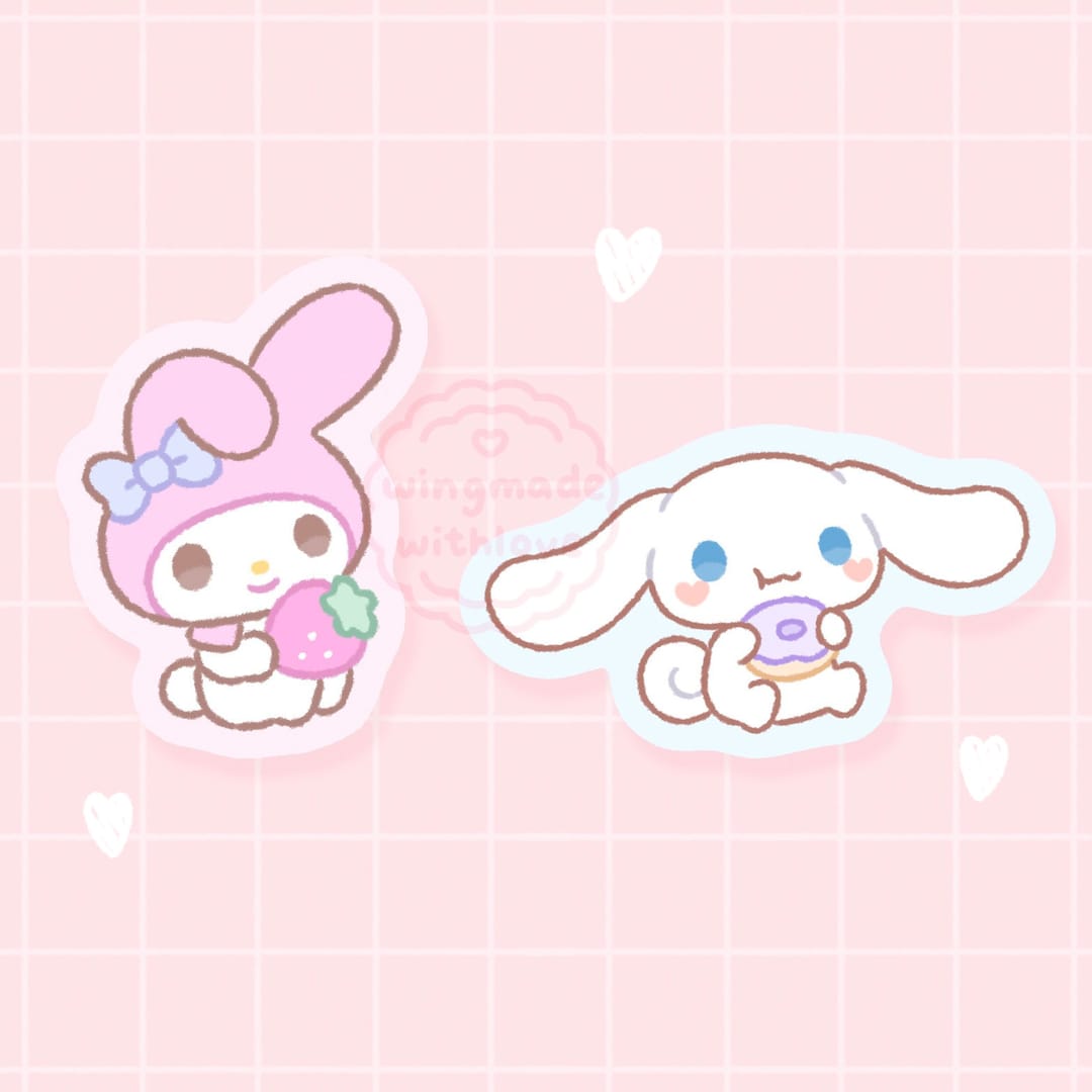 Sanrio My Melody and Cinnamoroll Cute Holographic Vinyl Sticker Set by ...