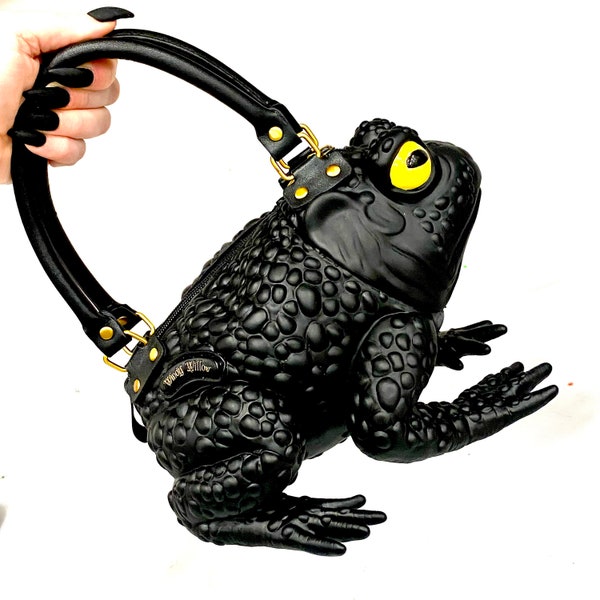 Black Toad Bag Purse Windy Willow Cottage Core Witch frog