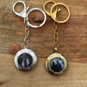 Personalised keychain locket, key chain, gift for him, mothers day gift, personalised with your own photo memory, anniversary gift