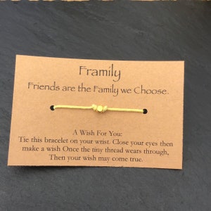 Bracelet de souhait pour framily, cadeau pour membre framily, carte de bracelet