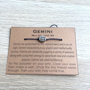 Stier Armband, Sternzeichen WunschArmband, Karte und Geschenk, Geschenk für ihn, Geschenk für sie, Geburtstagsgeschenk