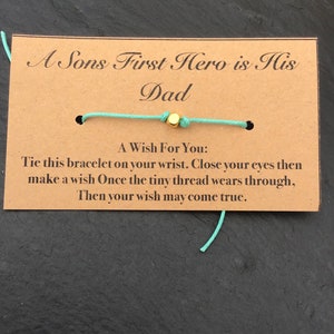 Bracelet de souhait pour le mari, cadeau pour lui, carte de bracelet, cadeau de fils à papa