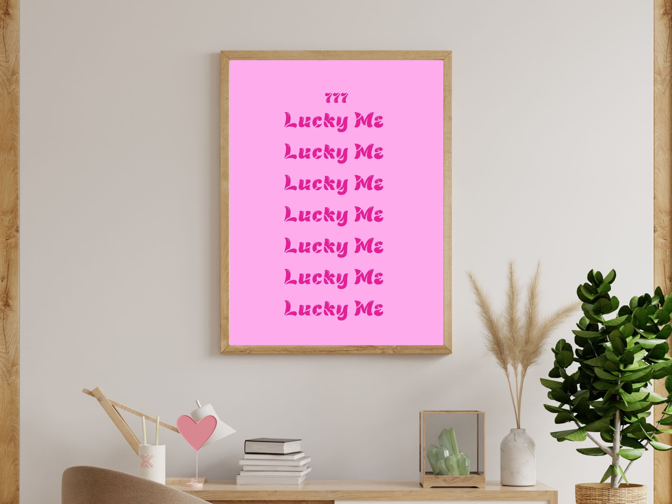 Lucky Me Wall Art 777 Lucky Me Pink Aesthetic Print Lucky - Etsy