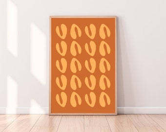 Burnt Orange Abstract Art Print: Minimalist Boho Decor (Digital Download)