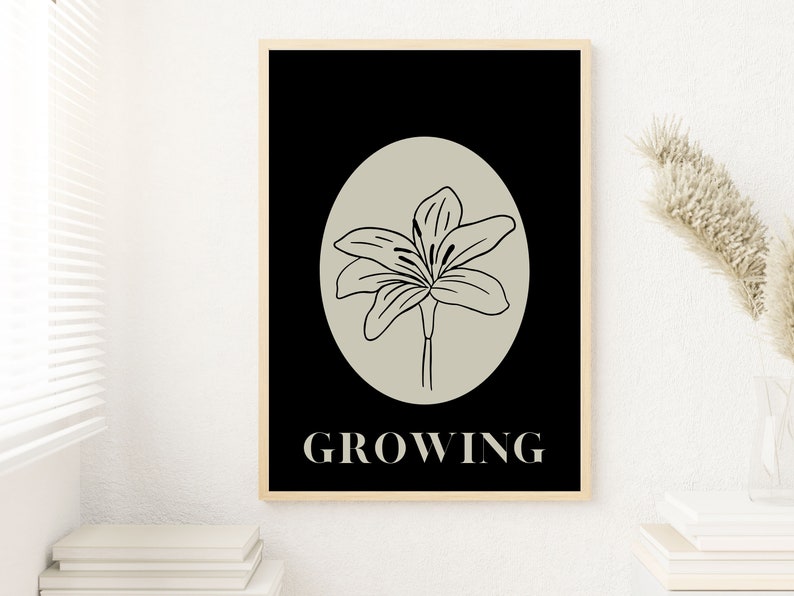 Lily Floral Art Print Abstract Lily Wall Art Botanical Etsy