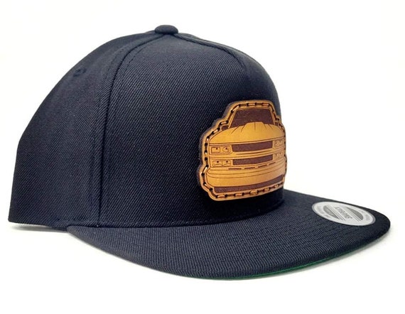 Hand-sewn Leather Chevy OBS Snapback Flat Bill Hat Oklahoma