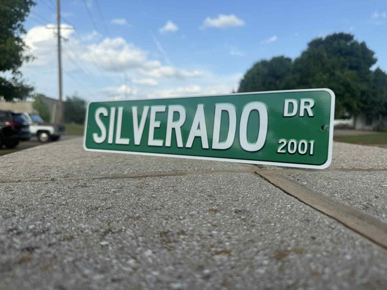 Custom Chevy Silverado Street Sign - Choose Your Year & Postal ...