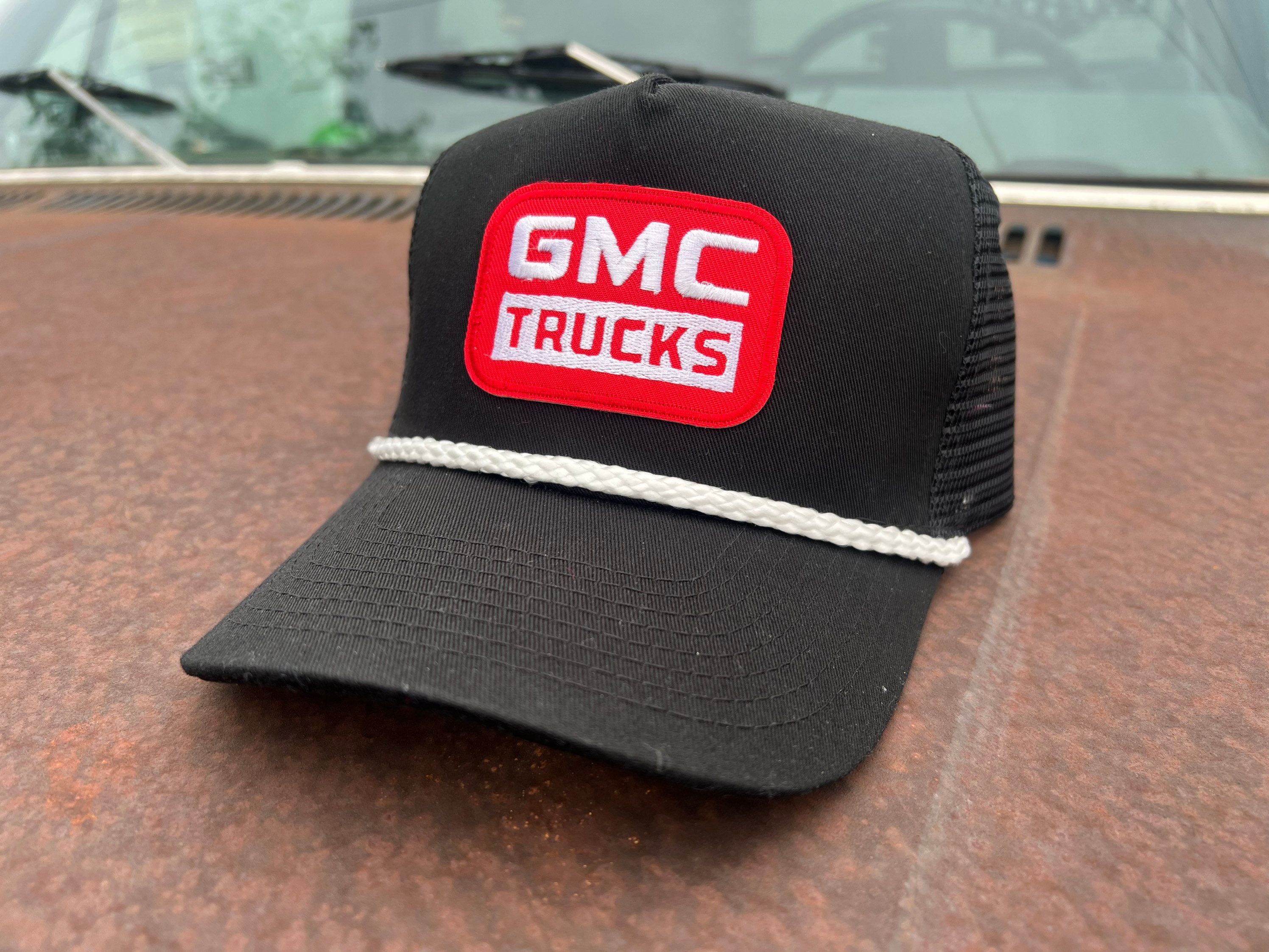 Vintage GMC TRUCKS Sierra Patch Rope Trucker Snap Back Hat