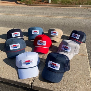 Vintage Chevrolet Rope Snapback Trucker Netzhut mit Chevy Patch - Klassische Chevy Truck Bekleidung für Männer und Frauen