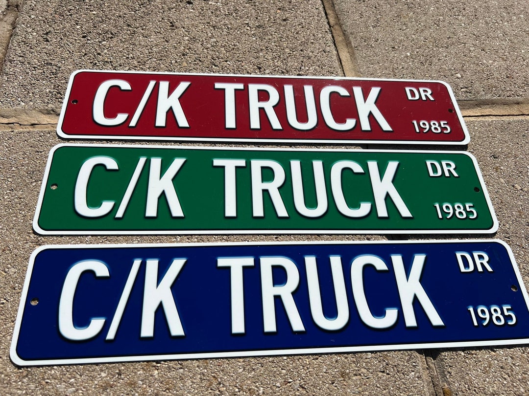 Custom Chevy GMC C/K Trucks Street Sign Choose Your Year & Postal