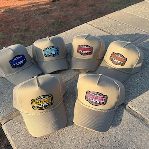Vintage GM Squarebody Rope Snapback Khaki Trucker Mesh Hat mit Patch - Classic Chevy GM GMC Truck Apparel für Männer und Frauen
