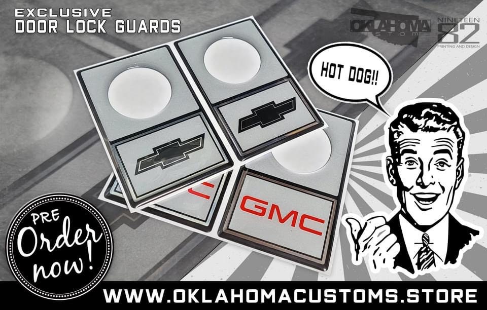 Chevy GMC C10 Square Body Door Lock Guards Bowtie GMC Style Etsy