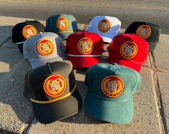 Casquette vintage Cadillac Patch Rope Trucker Snapback | Casquette de style usé | Cadeau amateur de voiture