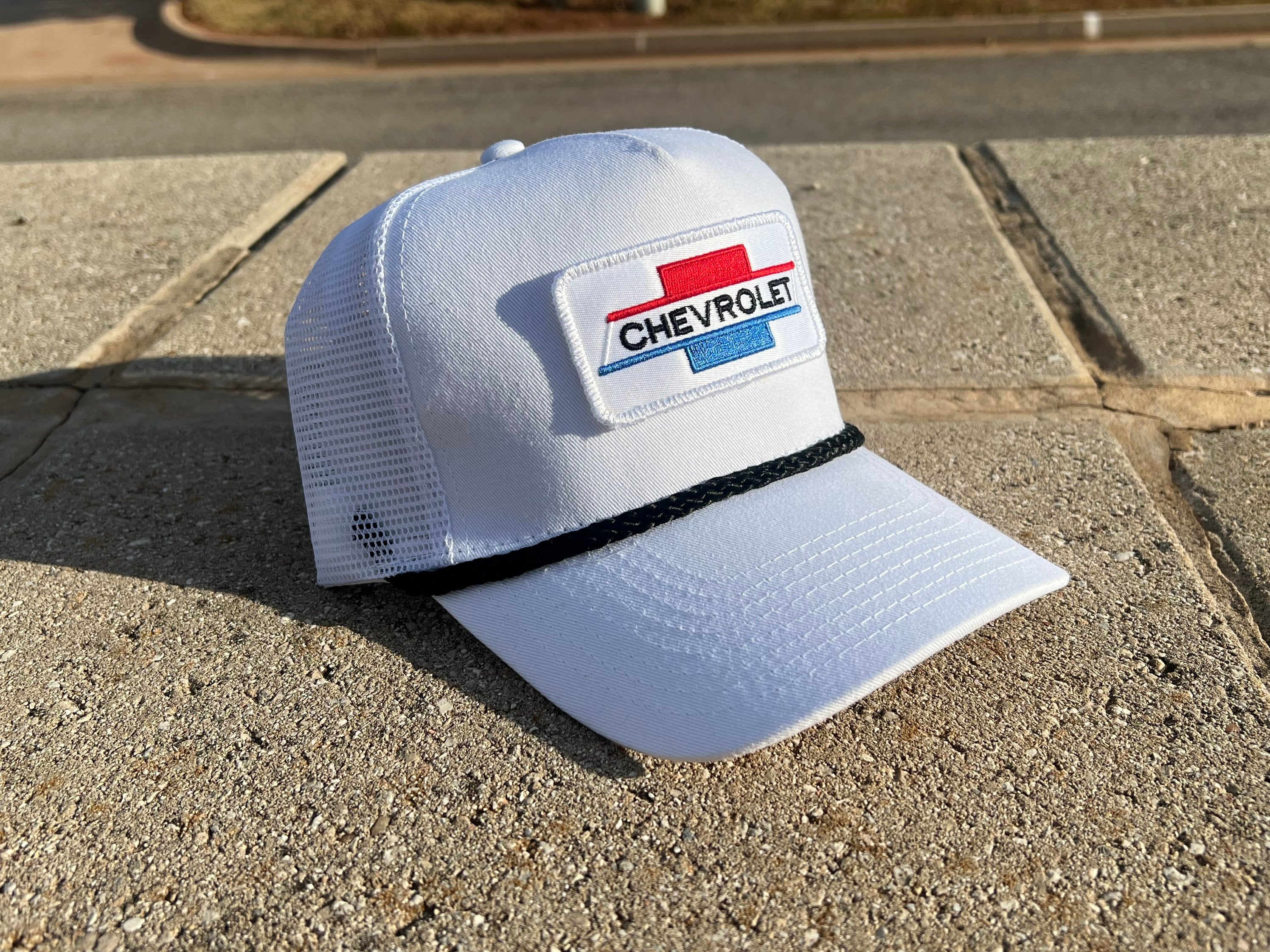 Vintage Chevrolet Rope Snapback Trucker Mesh Hat With Chevy