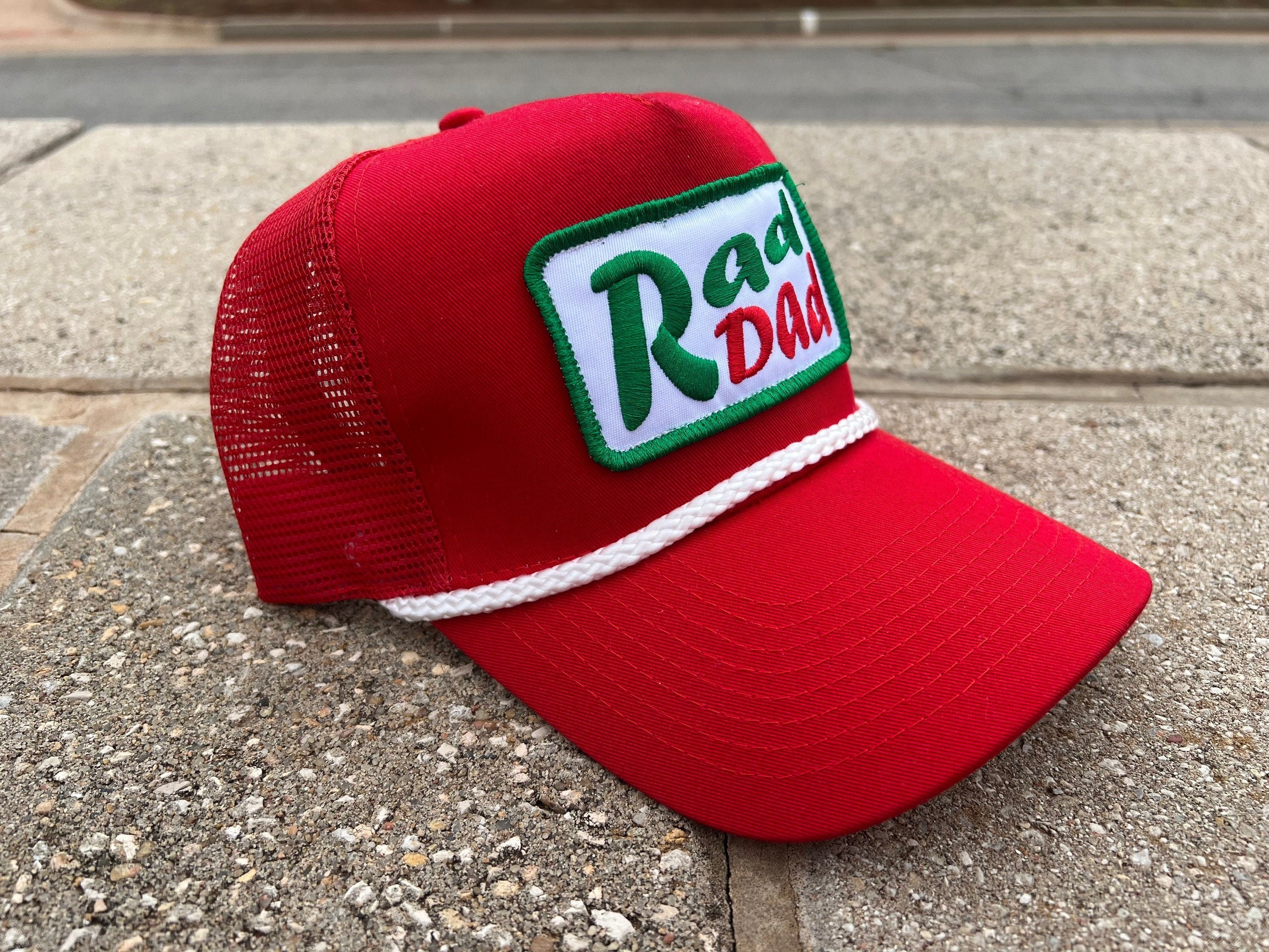 Vintage Style Rad Dad Trucker Hat, Soda Patch Snapback, Father's