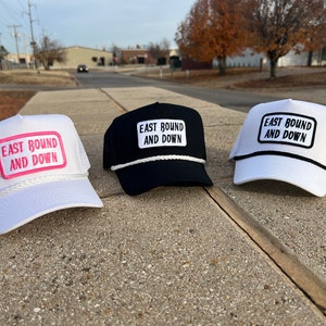 Vintage East Bound and Down Patch Rope Trucker Hat - Inspired by SMOKEY and the Bandit - Multiple Colors Available
