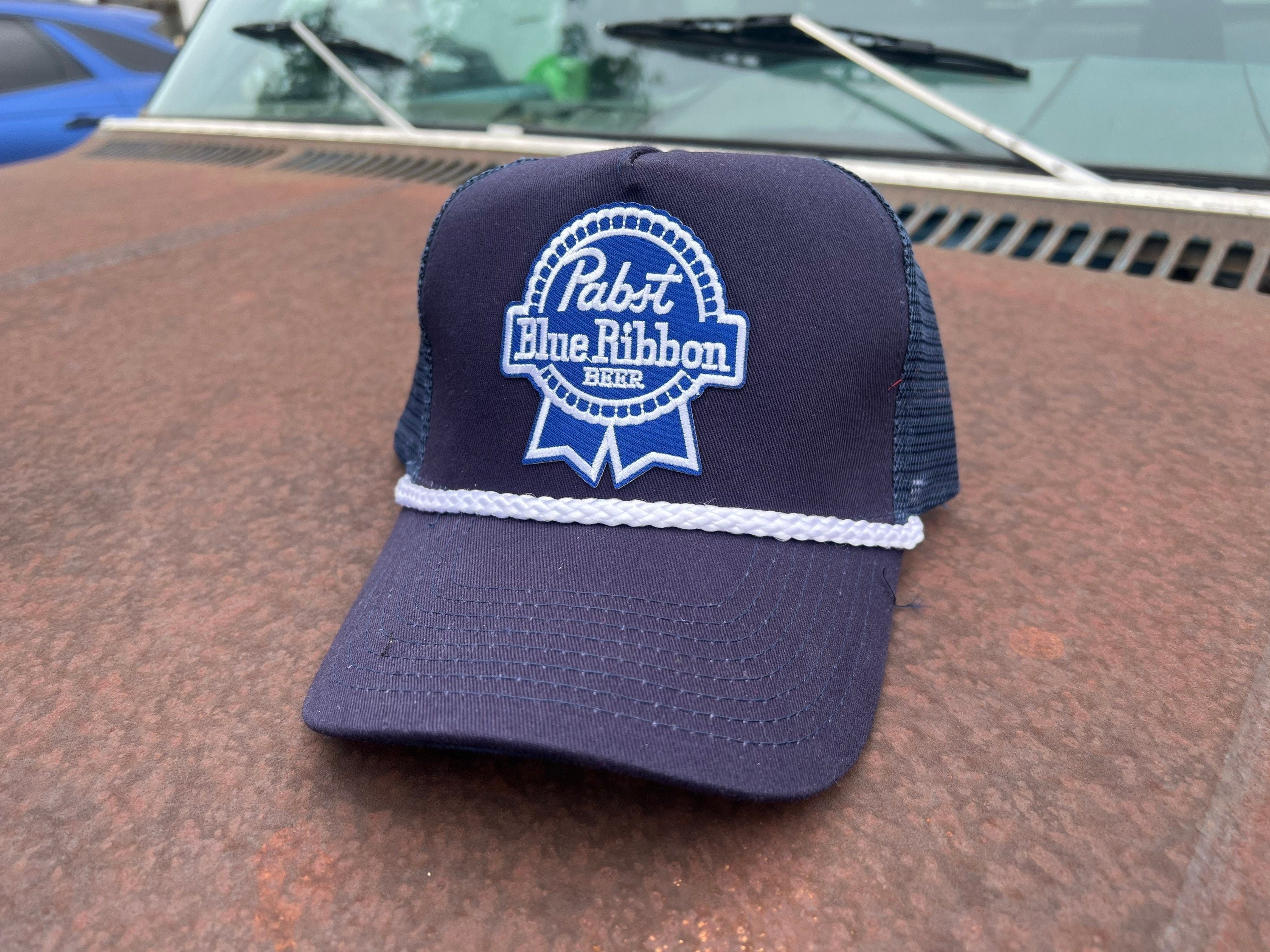 Buy Vintage Style PBR Pabst Blue Ribbon Patch Rope Trucker Online