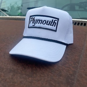 Retro Dodge Plymouth Patch Rope Trucker Hat by Cobra - Vintage Snapback Cap for Men and Women
