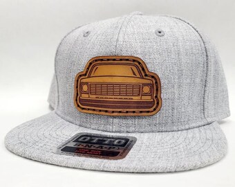 Handmade Chevy Silverado Trucker Hat, Round Eye Leather Patch