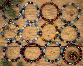 Zodiac Gemstone Bracelets (Free Velvet Pouch Included)