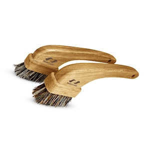 All-Natural Grout Brush Set | Eco Scrub Brushes for Tile, Bathroom, Shower and Corners | Palmyra & Tampico Compostable Bristles | Pack of 2