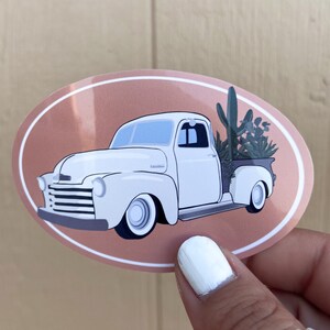 Cactus Old Chevy Truck Sticker, Chevrolet Truck Sticker, Classic Truck, Western Sticker