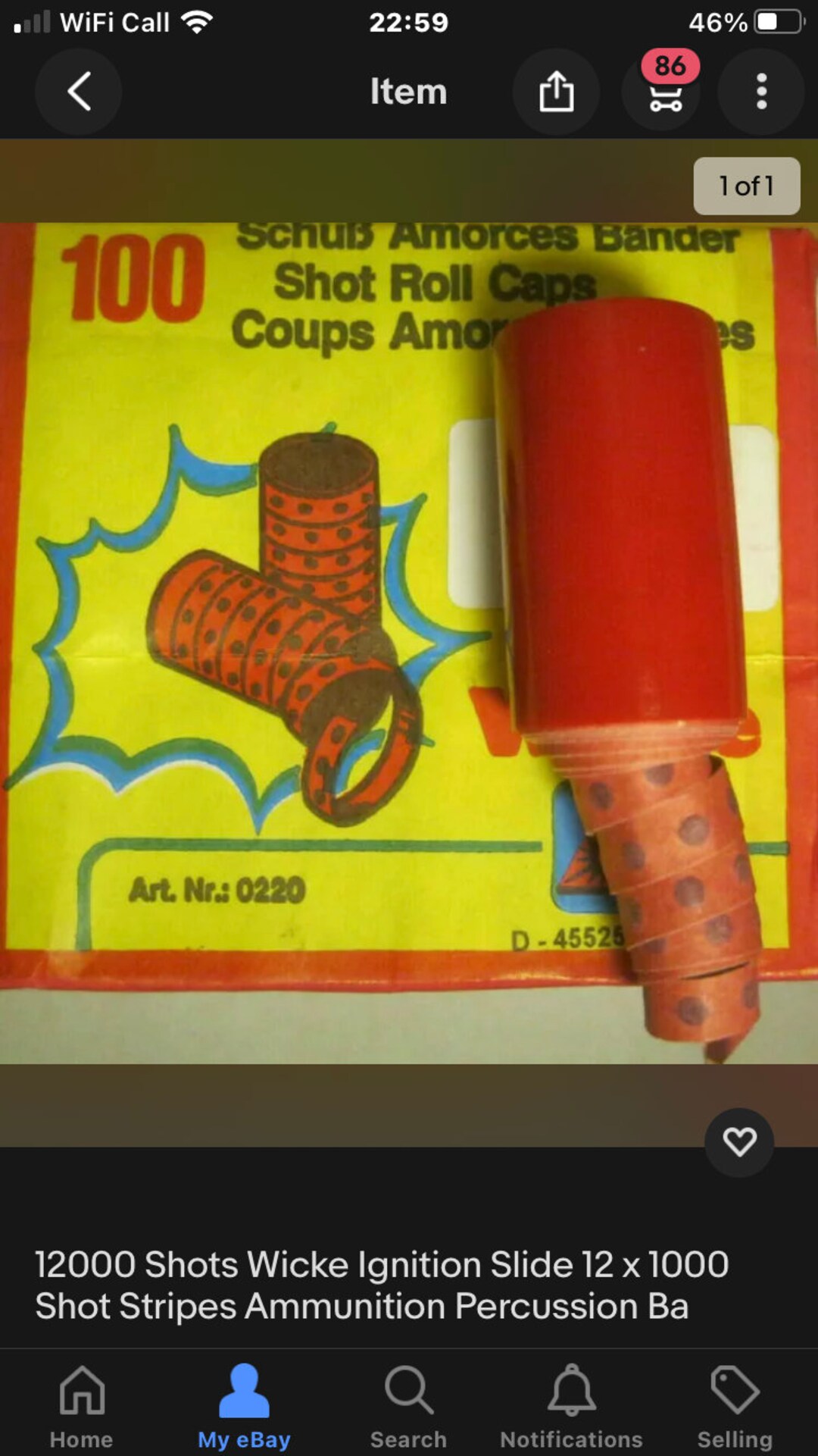 Vintage Cap Gun Caps 1 X Tube of 10 Reels Etsy UK