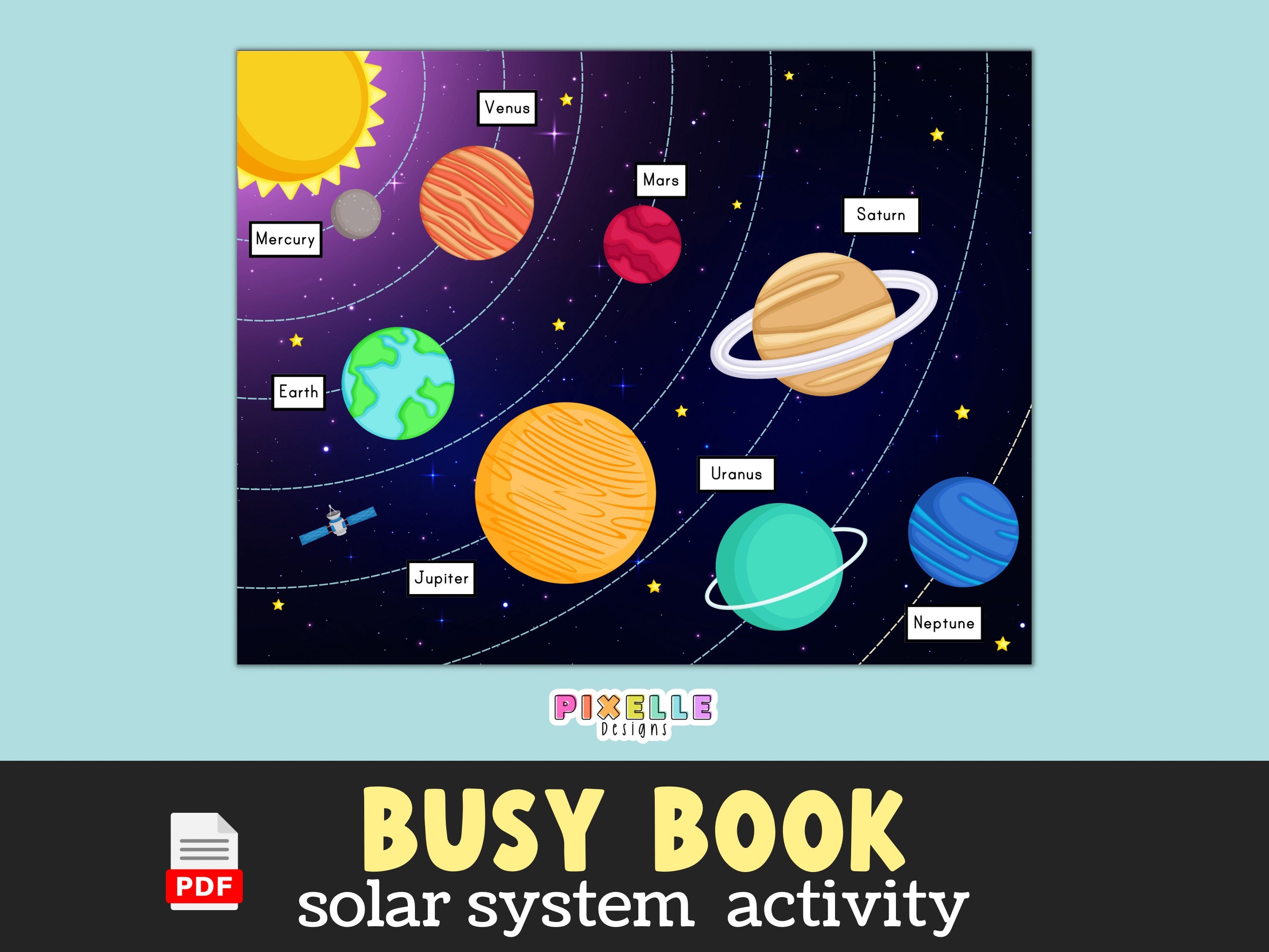 Solar System, Kids Learning, Bonus Cut-out Page 8/9 Planets 