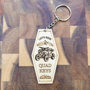 Quad Keys Keychain, Wooden Keychain, Quad Keys, ATV Keychain, ATV Wooden Keychain, ATV Keys