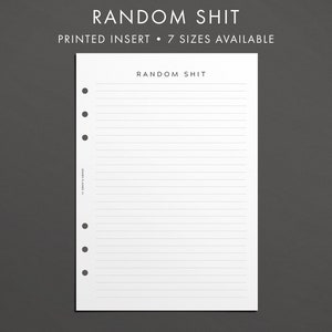 Impression avec insert de merde aléatoire, liste des tâches, vidage des cerveaux, désencombrement de l'esprit, gestion du temps, priorités, thème de police moderne et épuré, 7 tailles